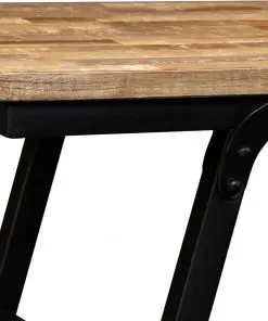 vidaXL Bench Reclaimed Teak and Steel 110x35x45 cm