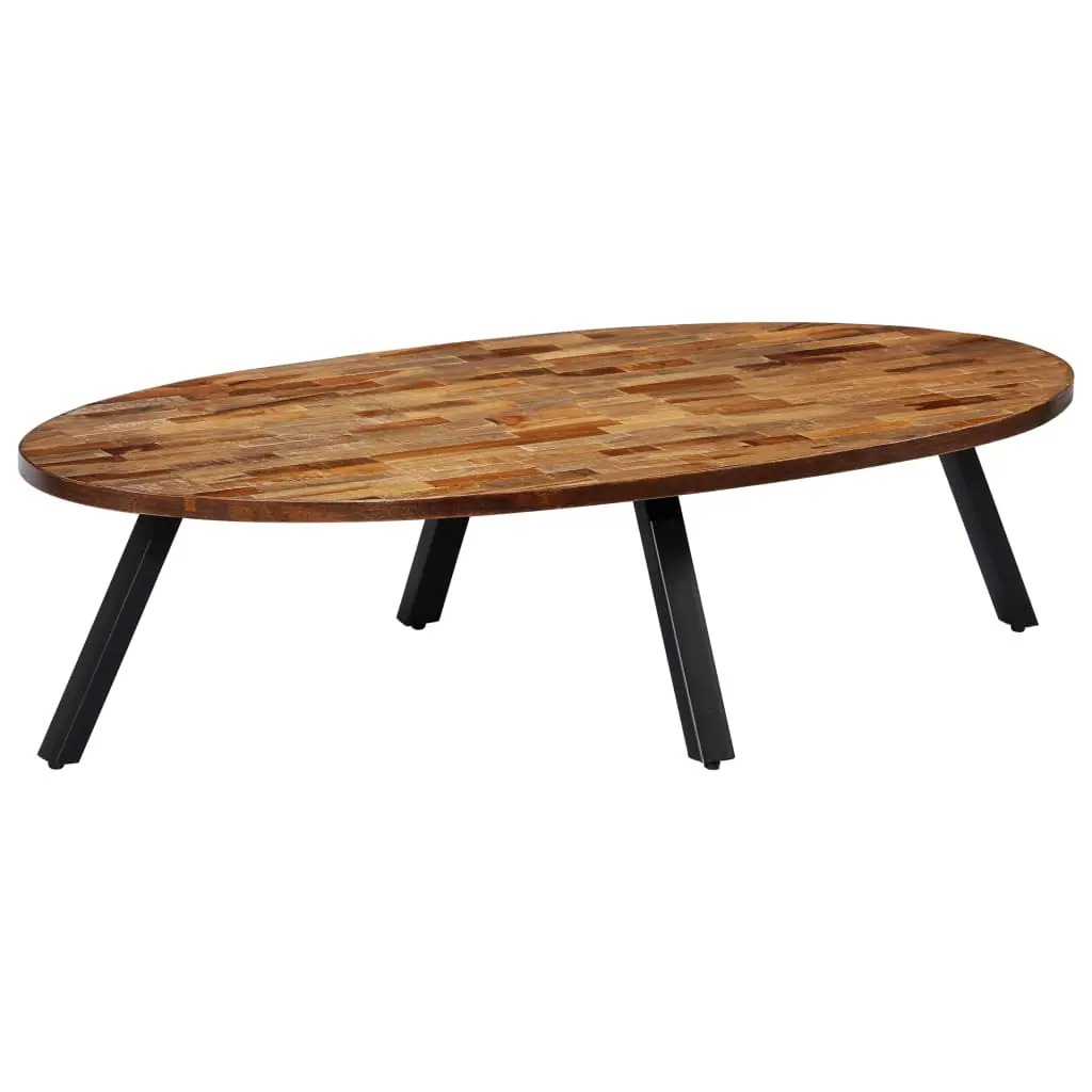 vidaXL Coffee Table Solid Reclaimed Teak Oval 120x60x30 cm