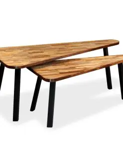 vidaXL Coffee Table Set 2 Pieces Reclaimed Teak