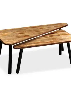 vidaXL Coffee Table Set 2 Pieces Reclaimed Teak
