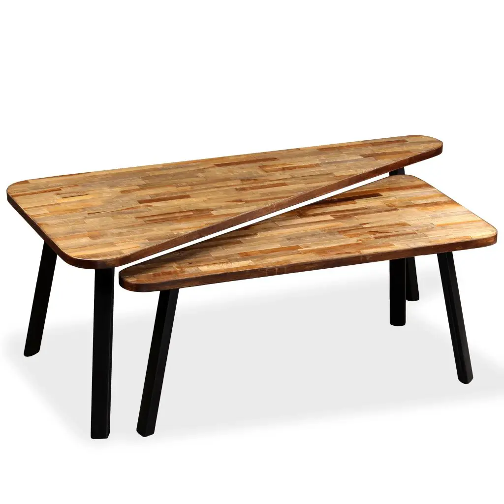 vidaXL Coffee Table Set 2 Pieces Reclaimed Teak