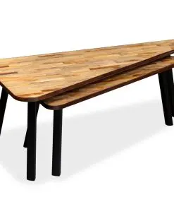 vidaXL Coffee Table Set 2 Pieces Reclaimed Teak