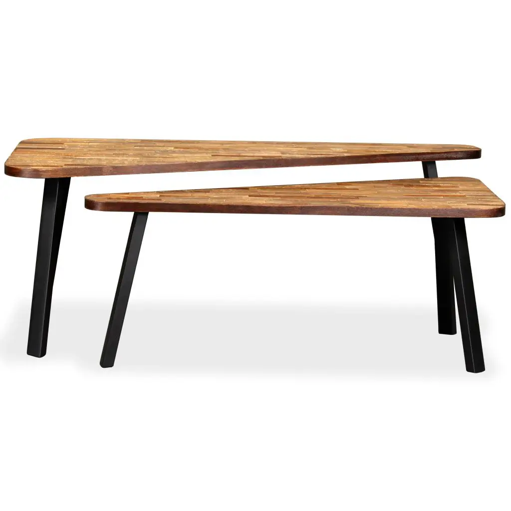 vidaXL Coffee Table Set 2 Pieces Reclaimed Teak