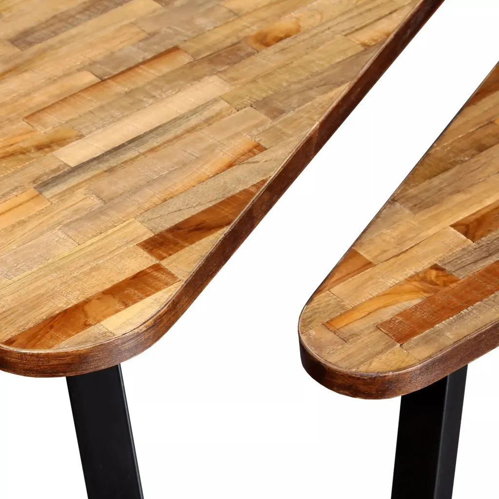 vidaXL Coffee Table Set 2 Pieces Reclaimed Teak