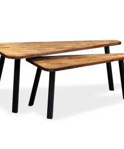 vidaXL Coffee Table Set 2 Pieces Reclaimed Teak