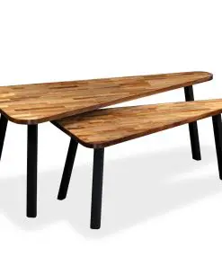 vidaXL Coffee Table Set 2 Pieces Reclaimed Teak