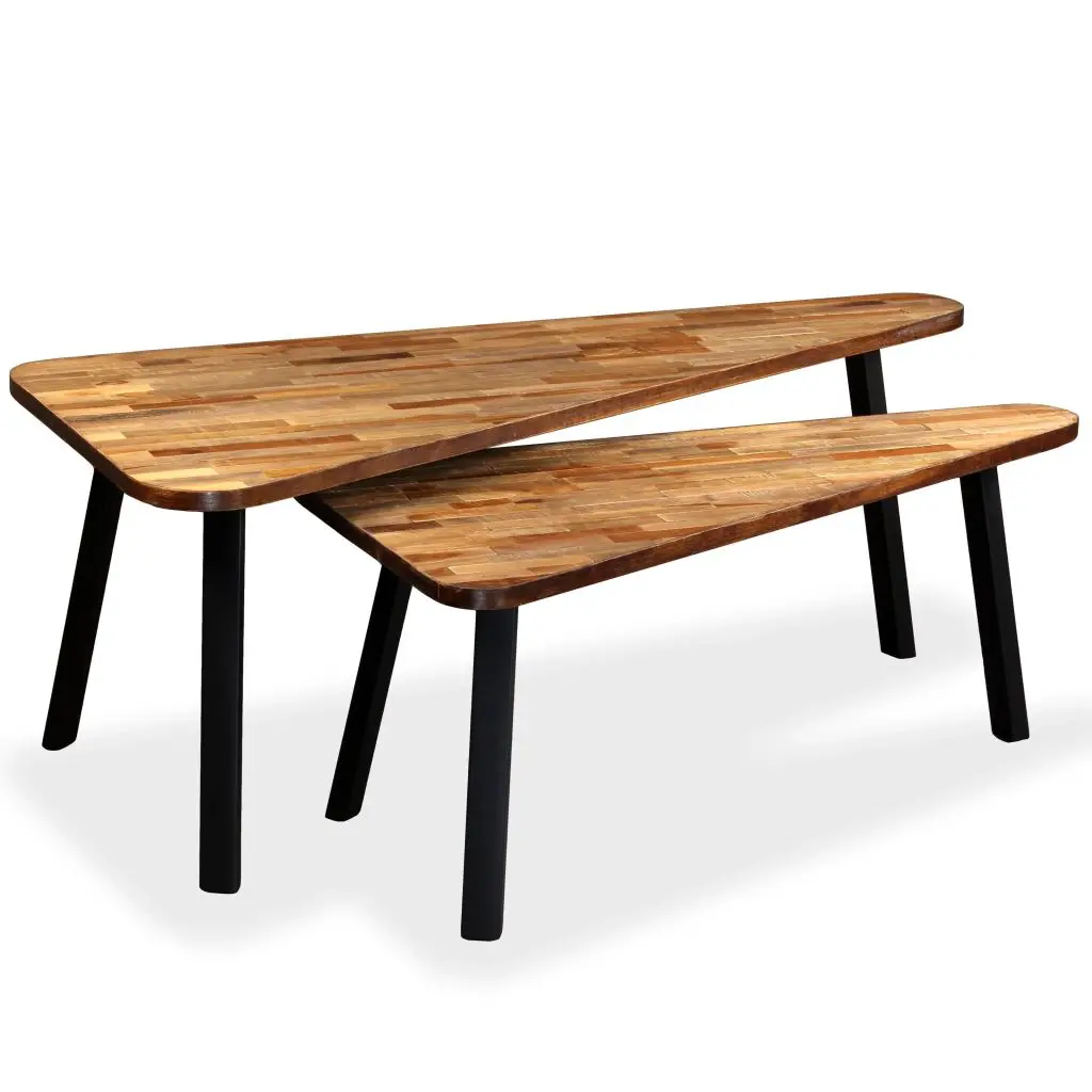 vidaXL Coffee Table Set 2 Pieces Reclaimed Teak