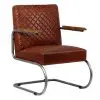 vidaXL Armchair Dark Brown Genuine Leather