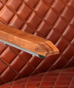 vidaXL Armchair Dark Brown Genuine Leather