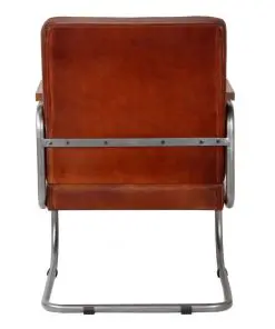 vidaXL Armchair Dark Brown Genuine Leather