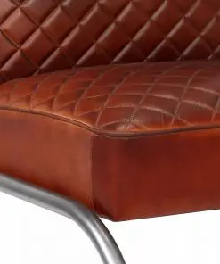 vidaXL Armchair Dark Brown Genuine Leather