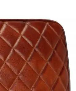 vidaXL Armchair Dark Brown Genuine Leather