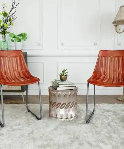 vidaXL Dining Chairs 2 pcs Brown Real Leather