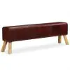 vidaXL Bench Genuine Leather Brown 160x28x50 cm vidaXL Bench Genuine Leather Brown 160x28x50 cm