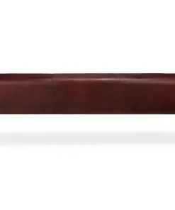 vidaXL Bench Genuine Leather Brown 160x28x50 cm