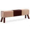 vidaXL Bench Genuine Leather and Canvas Beige and Brown 160x28x50 cm vidaXL Bench Genuine Leather and Canvas Beige and Brown 160x28x50 cm