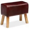 vidaXL Bench Genuine Leather Brown 60x30x50 cm