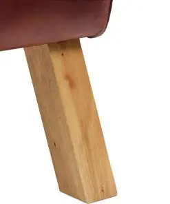 vidaXL Bench Genuine Leather Brown 60x30x50 cm