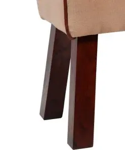 vidaXL Bench Genuine Leather and Canvas Beige and Brown 60x30x50 cm