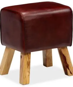 vidaXL Bench Genuine Leather Brown 40x30x45 cm