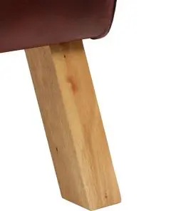 vidaXL Bench Genuine Leather Brown 40x30x45 cm