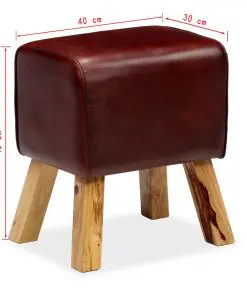 vidaXL Bench Genuine Leather Brown 40x30x45 cm