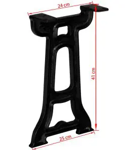 vidaXL Bench Legs 2 pcs Y-Frame Cast Iron