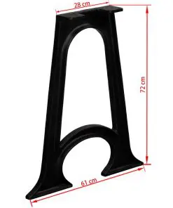 vidaXL Dining Table Legs 2 pcs with Arched Base A-Frame Cast Iron