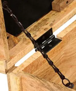 vidaXL Storage Bench Genuine Leather and Solid Mango Wood 80x44x44 cm