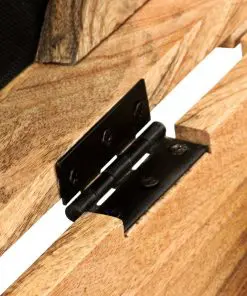 vidaXL Storage Bench Genuine Leather and Solid Mango Wood 80x44x44 cm