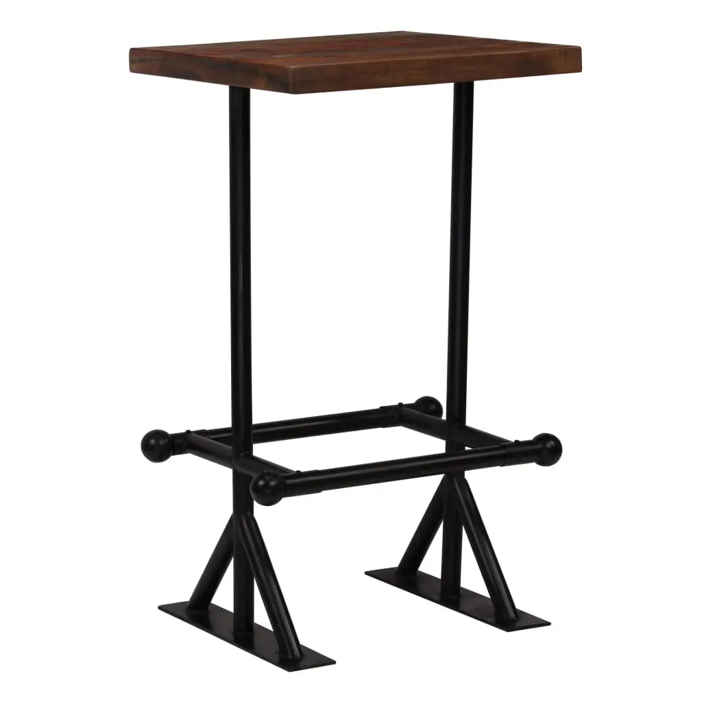 vidaXL Bar Table Solid Reclaimed Wood Dark Brown 60x60x107 cm