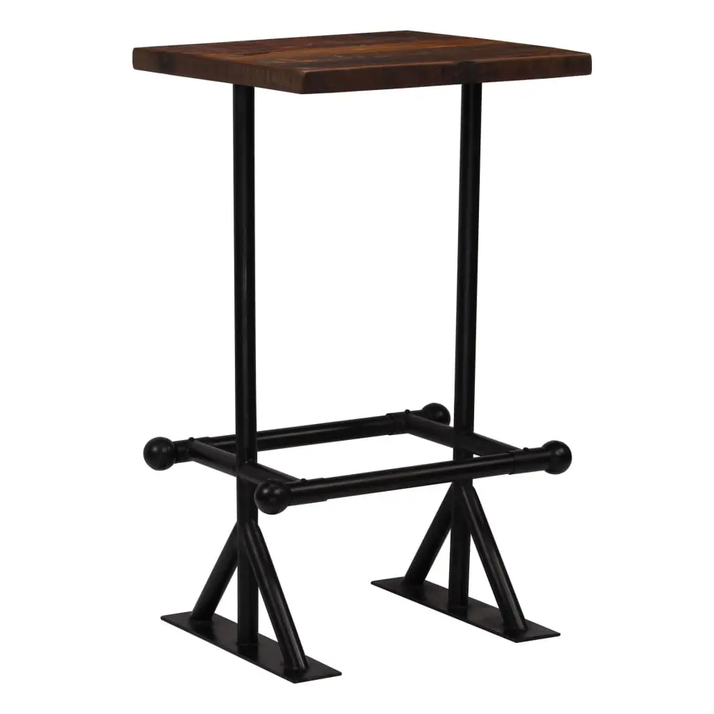 vidaXL Bar Table Solid Reclaimed Wood Dark Brown 60x60x107 cm