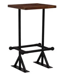vidaXL Bar Table Solid Reclaimed Wood Dark Brown 60x60x107 cm