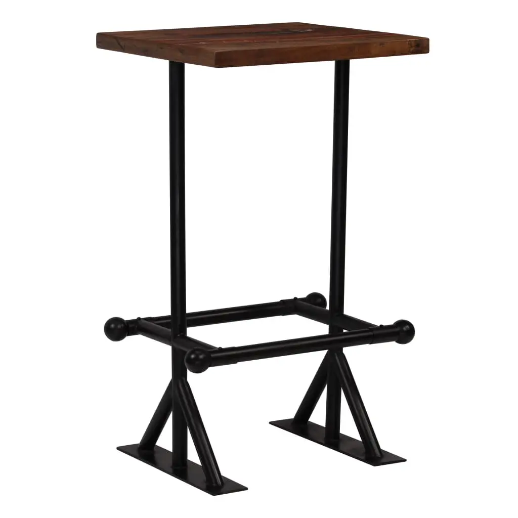 vidaXL Bar Table Solid Reclaimed Wood Dark Brown 60x60x107 cm