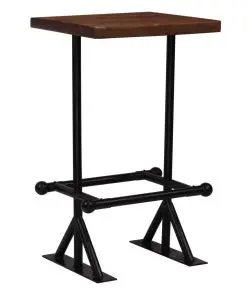 vidaXL Bar Table Solid Reclaimed Wood Dark Brown 60x60x107 cm