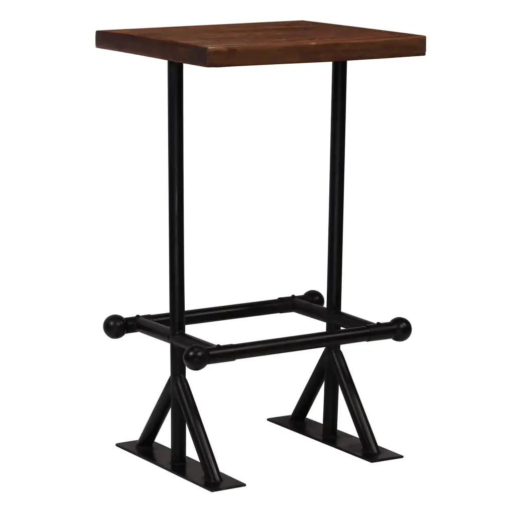 vidaXL Bar Table Solid Reclaimed Wood Dark Brown 60x60x107 cm