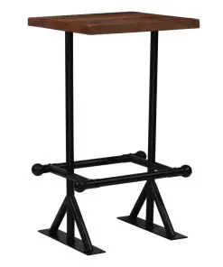 vidaXL Bar Table Solid Reclaimed Wood Dark Brown 60x60x107 cm