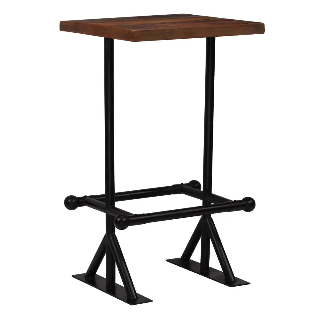 vidaXL Bar Table Solid Reclaimed Wood Dark Brown 60x60x107 cm