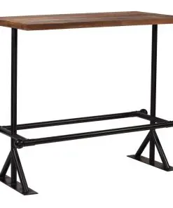 vidaXL Bar Table Solid Reclaimed Wood Dark Brown 120x60x107 cm