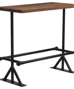vidaXL Bar Table Solid Reclaimed Wood Dark Brown 120x60x107 cm