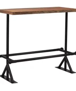 vidaXL Bar Table Solid Reclaimed Wood Dark Brown 120x60x107 cm