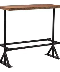 vidaXL Bar Table Solid Reclaimed Wood Dark Brown 120x60x107 cm