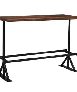 vidaXL Bar Table Solid Reclaimed Wood Dark Brown 150x70x107 cm