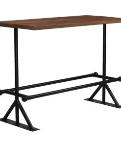 vidaXL Bar Table Solid Reclaimed Wood Dark Brown 150x70x107 cm