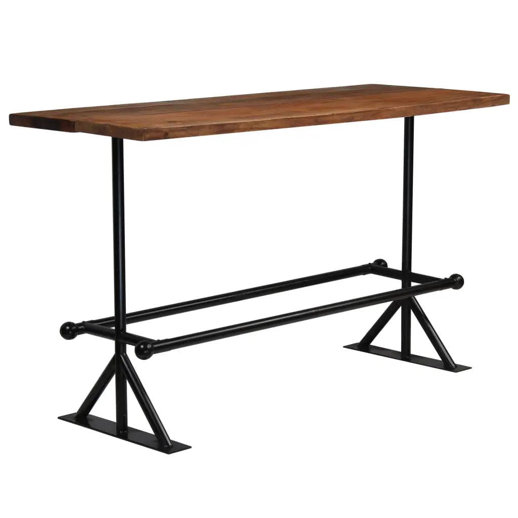 vidaXL Bar Table Solid Reclaimed Wood Dark Brown 180x70x107 cm
