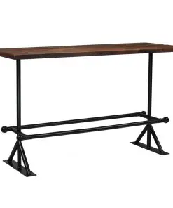 vidaXL Bar Table Solid Reclaimed Wood Dark Brown 180x70x107 cm