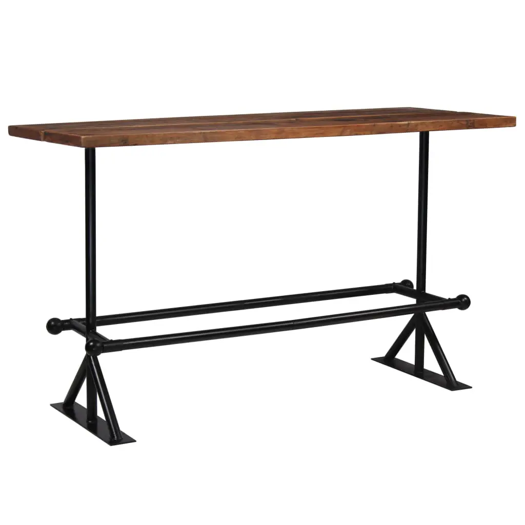vidaXL Bar Table Solid Reclaimed Wood Dark Brown 180x70x107 cm