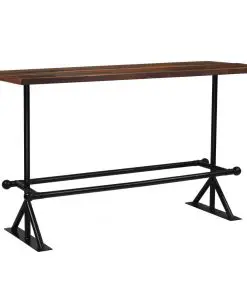 vidaXL Bar Table Solid Reclaimed Wood Dark Brown 180x70x107 cm