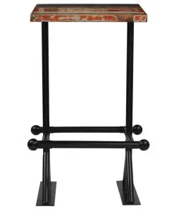 vidaXL Bar Table Solid Reclaimed Wood Multicolour 60x60x107 cm