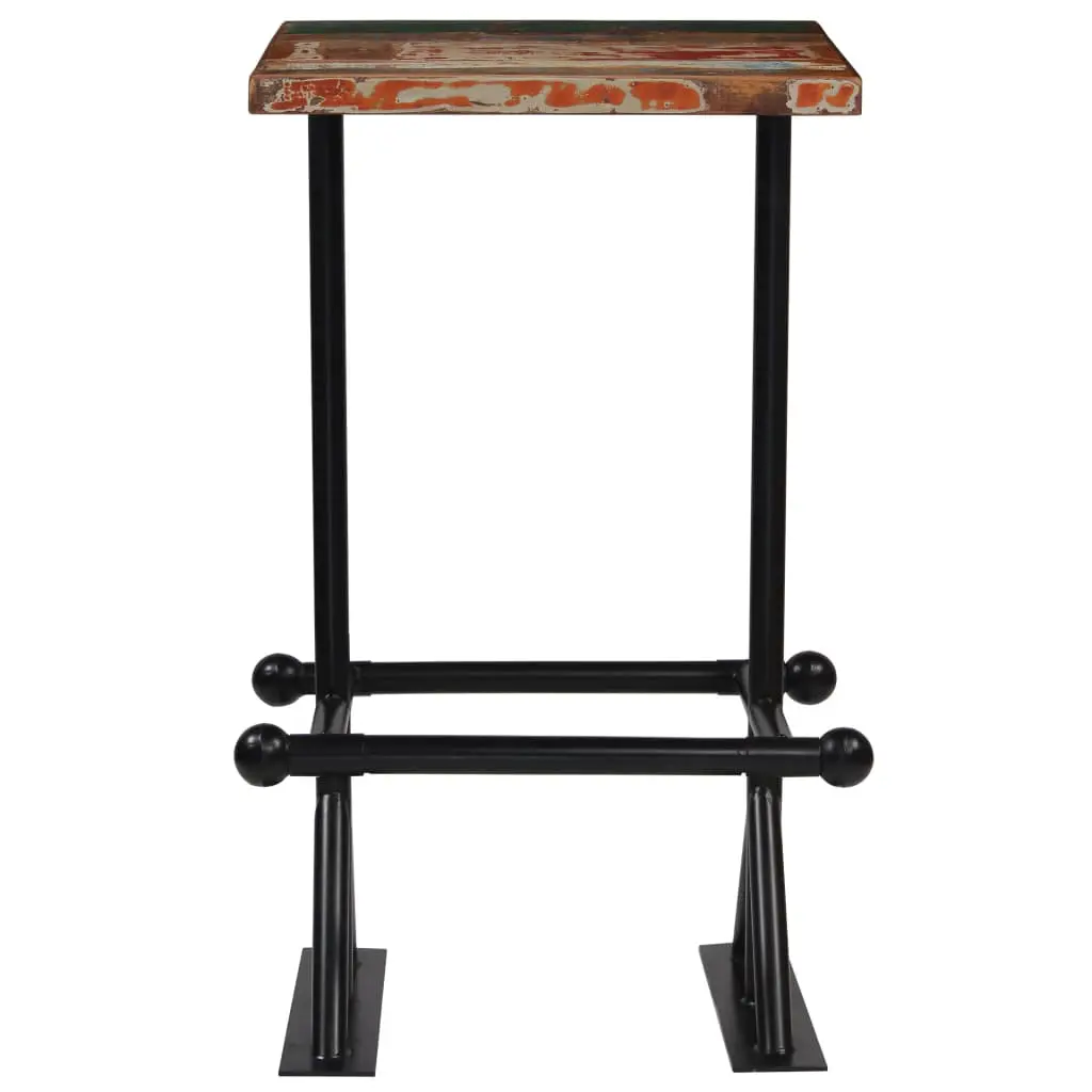 vidaXL Bar Table Solid Reclaimed Wood Multicolour 60x60x107 cm